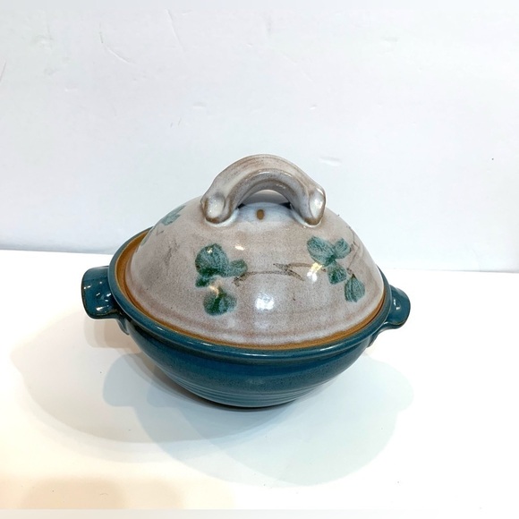 Blue Stoneware Studio Pottery Casserole Bowl Signed by Artist Suzanne Kent - Picture 6 of 9